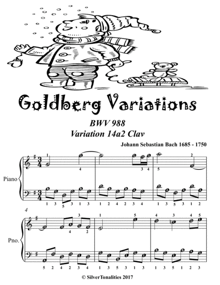 Goldberg Variations BWV 988 14a2 Clav Easiest Piano Sheet Music 2nd Edition