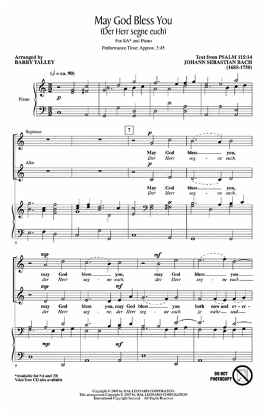 May God Bless You (Der Herr segne euch) SA scores gallery preview page 2