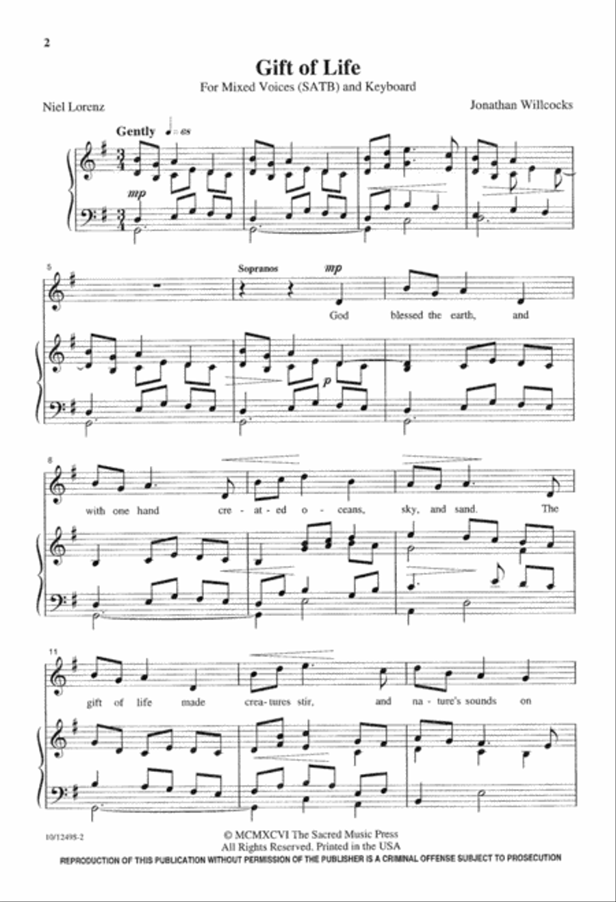 Gift of Life 4-Part scores gallery preview page 3