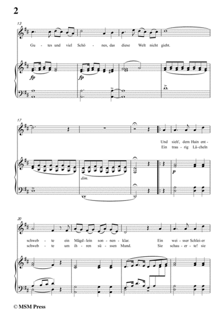 Schubert-Die Erscheinung,Op.108 No.3,in D Major,for Voice&Piano image number null