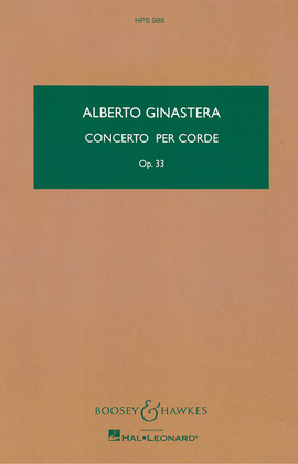 Book cover for Concerto per Corde, Op. 33