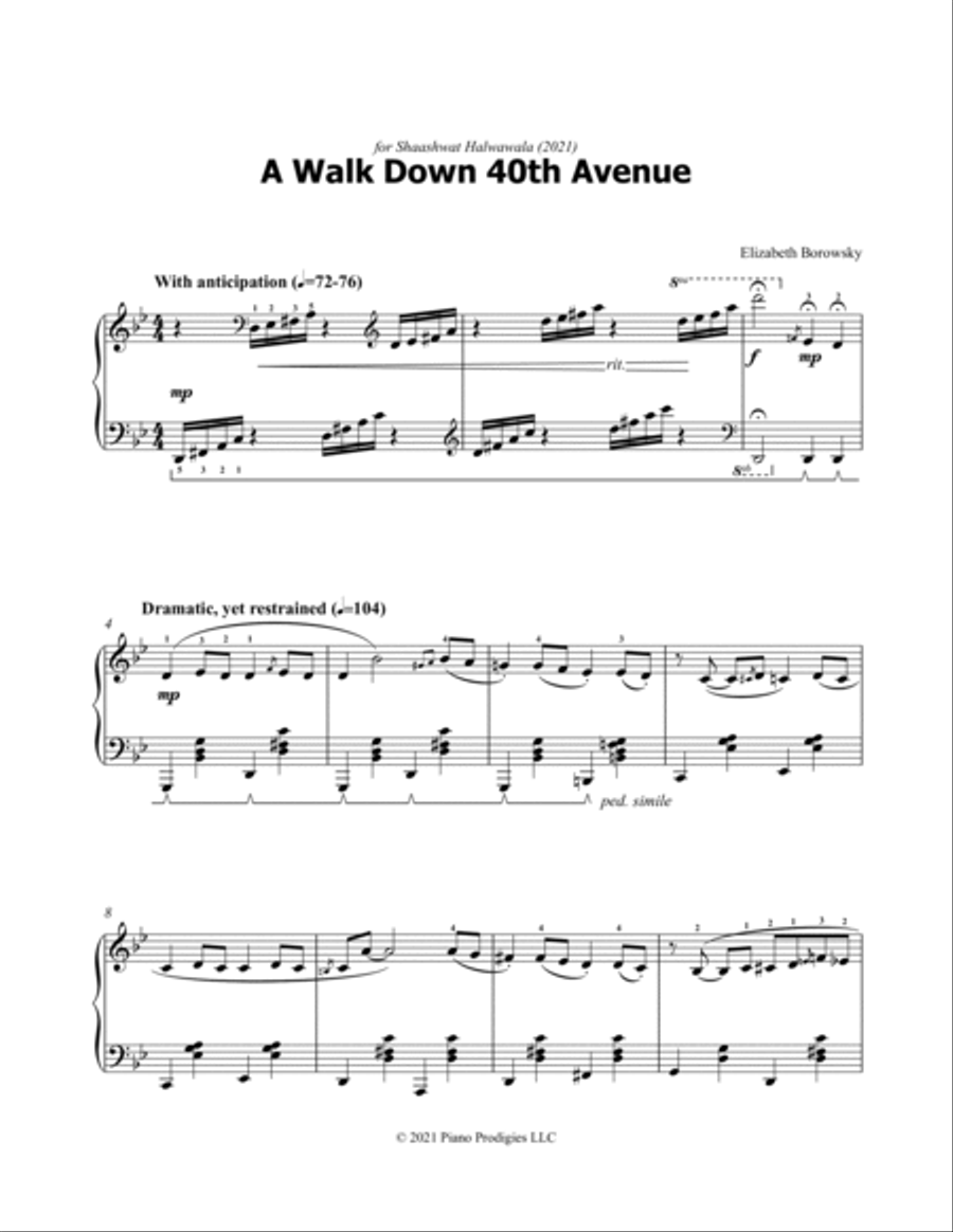 A Walk Down 4th Avenue Piano Solo scores gallery preview page 3