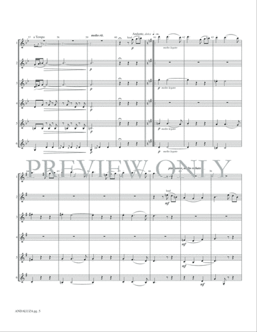 Andaluza -- Spanish Dance No. 5 Small Ensemble scores gallery preview page 7