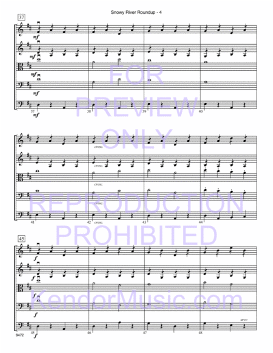 Snowy River Roundup (Full Score) String Orchestra scores gallery preview page 5