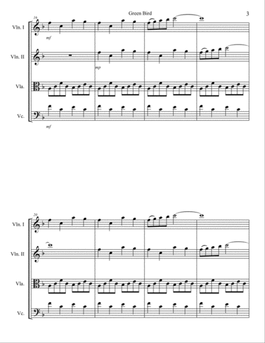 Green Bird String Quartet scores gallery preview page 3