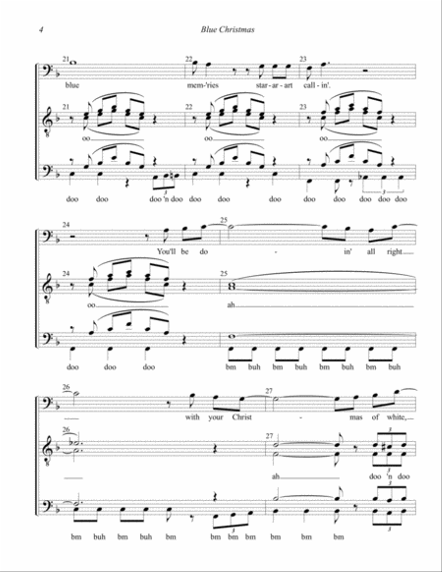 Blue Christmas TTBB scores gallery preview page 4