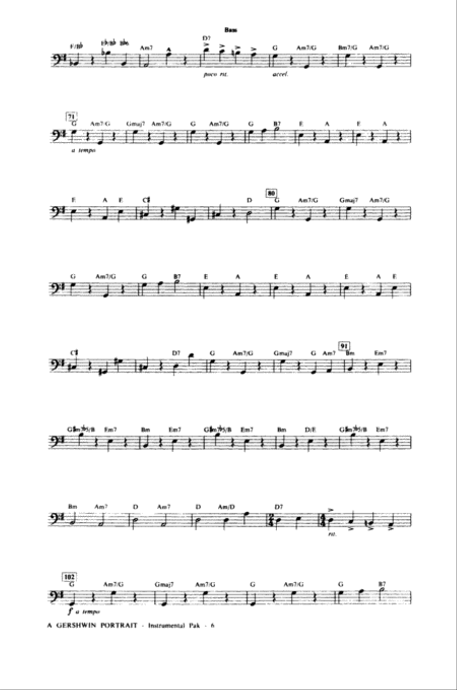 A Gershwin Portrait! The Music of George and Ira Gershwin: String Bass Double Bass scores gallery preview page 6