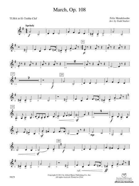 March, Op. 108: (wp) E-flat Tuba T.C.