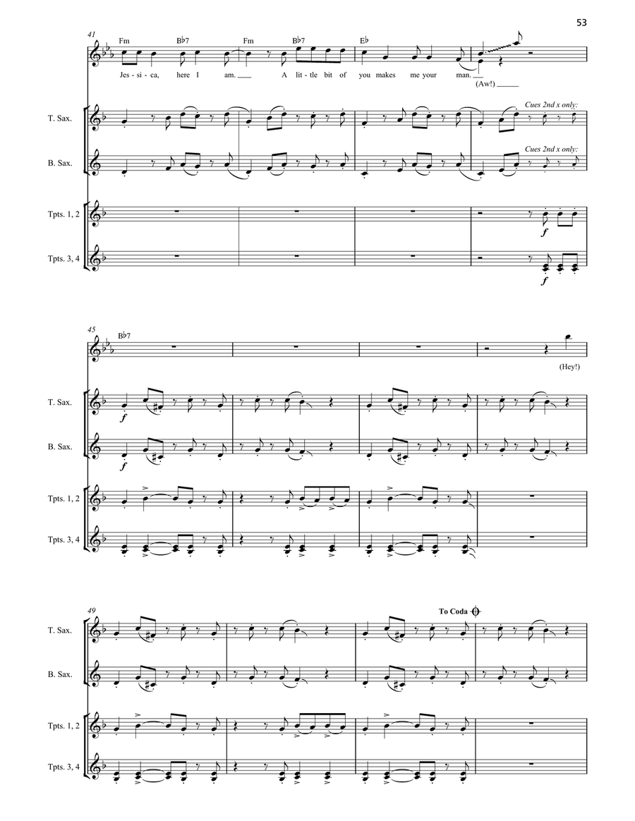 Mambo No. 5 (A Little Bit Of...) (Horn Section) Saxophone scores gallery preview page 3