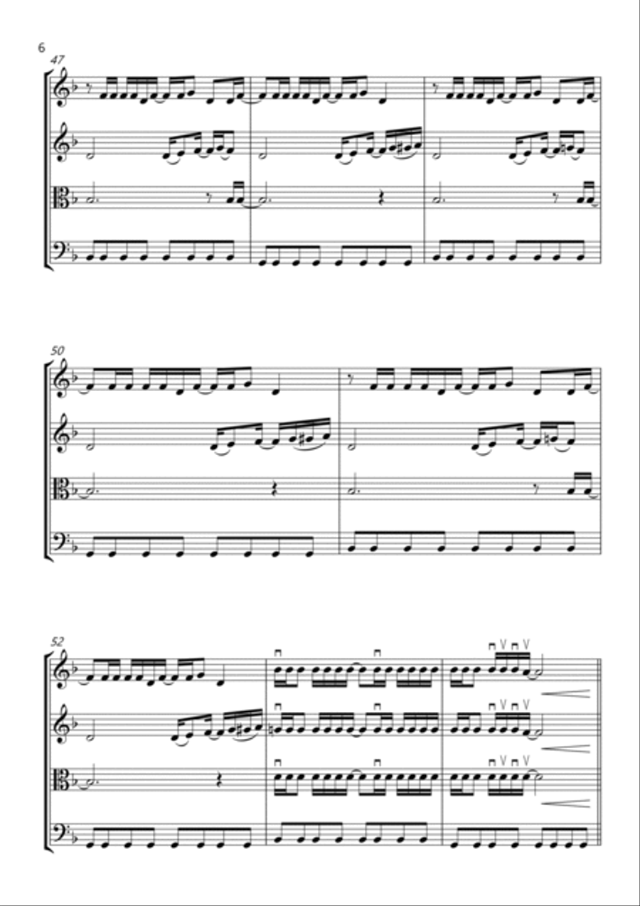 Crazy In Love Crazy In Love String Quartet scores gallery preview page 6