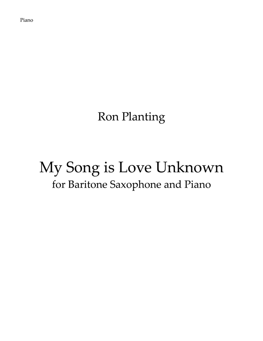 My Song Is Love Unknown - for Baritone Saxophone and Piano image number null
