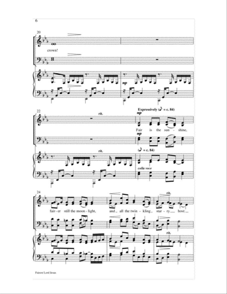 Fairest Lord Jesus Fairest Lord Jesus 4-Part scores gallery preview page 6