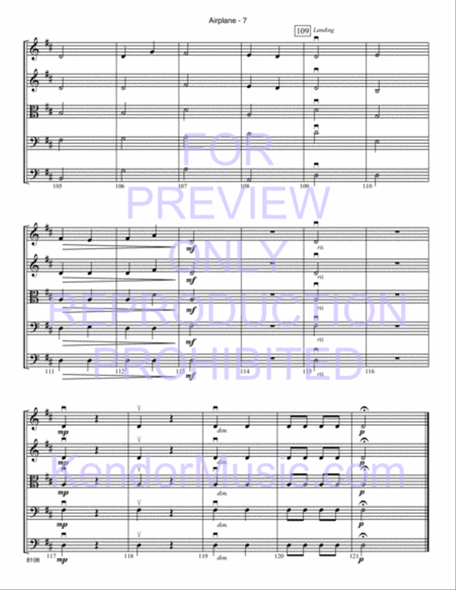 Airplane Airplane String Orchestra scores gallery preview page 8