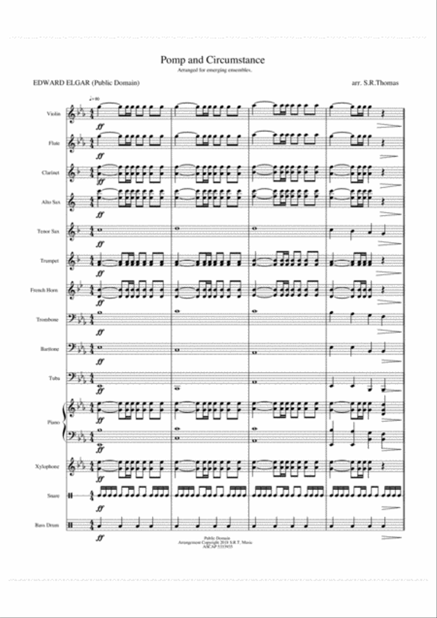 Pomp and Circumstance Concert Band scores gallery preview page 1