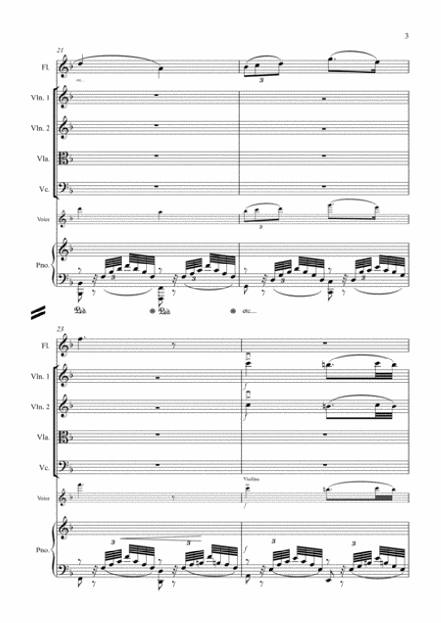 Mascagni - Cavalleria Rusticana - PRELUDIO Small Ensemble scores gallery preview page 3