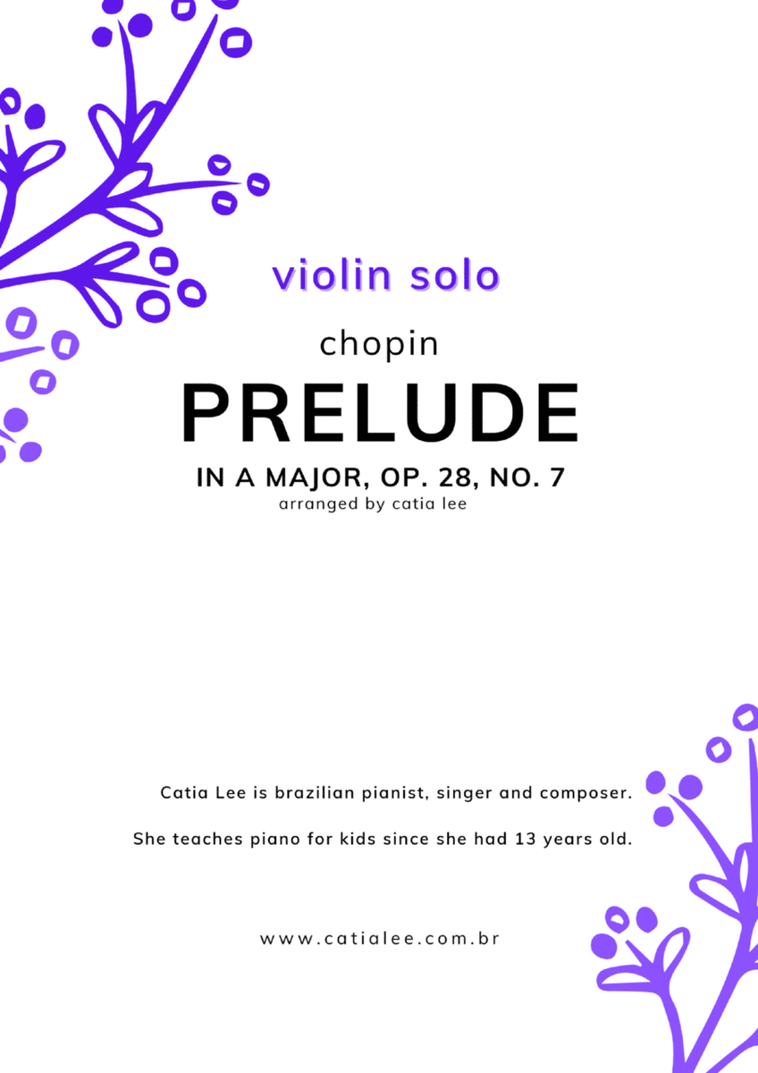 Prelude in A Major - Op 28, n 7 - Chopin for Violin solo in F image number null