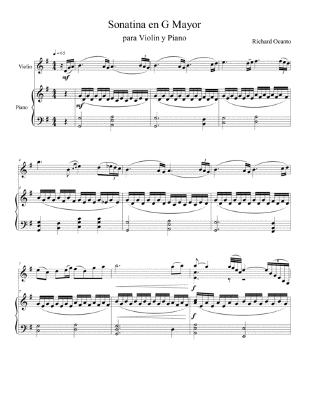 Sonatina in G Mayor, para Violin y Piano image number null