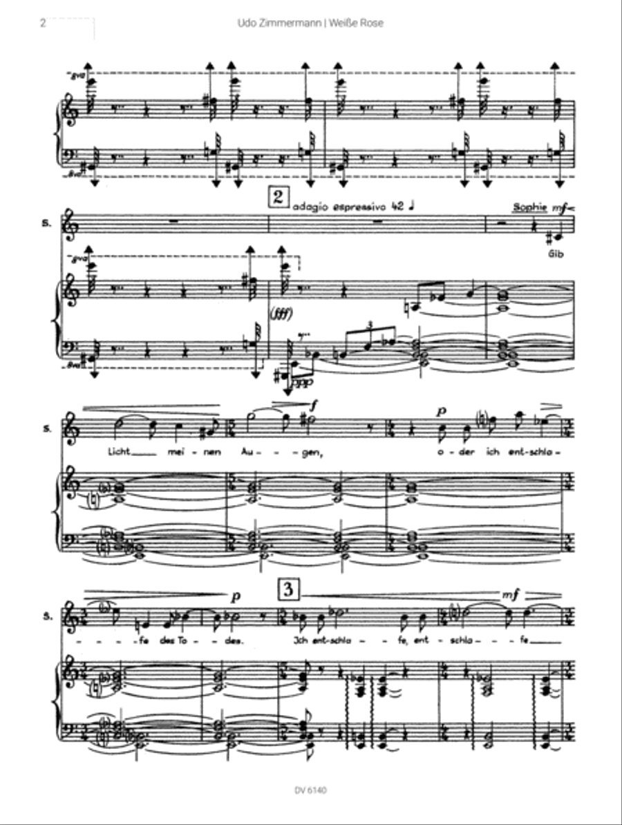 Weiße Rose (1984/85) Piano, Vocal scores gallery preview page 3