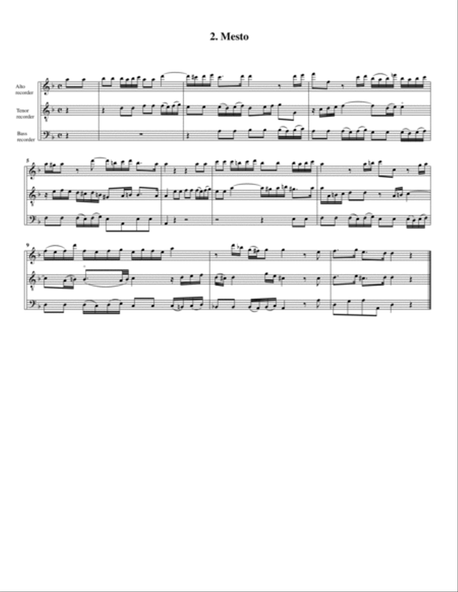 Trio sonata TWV 42:F3 (Essercizii musici, trio no.7) (arrangement for 3 recorders) Recorder scores gallery preview page 5