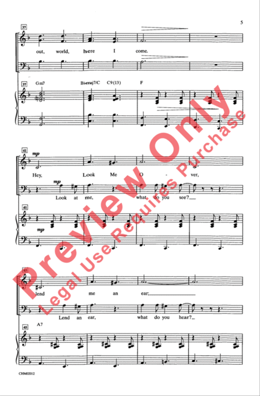 Hey, Look Me Over Unison Choir scores gallery preview page 5