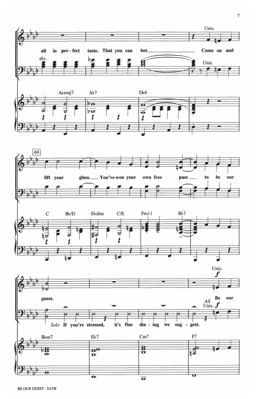 Be Our Guest (from Beauty And The Beast) (arr. Ed Lojeski) 4-Part scores gallery preview page 6