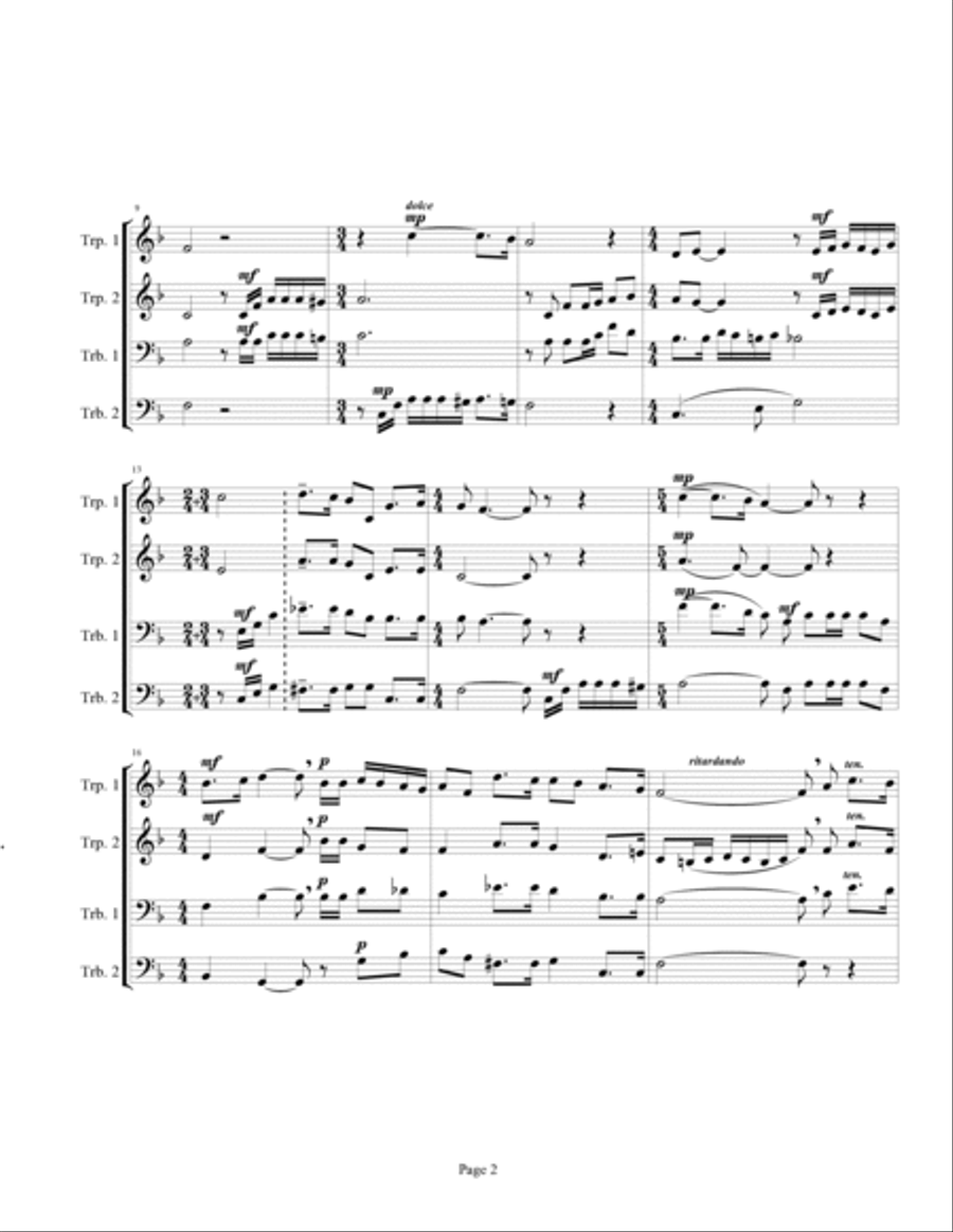 A la orilla de un palmar (Brass Quartet) Brass Quartet scores gallery preview page 2