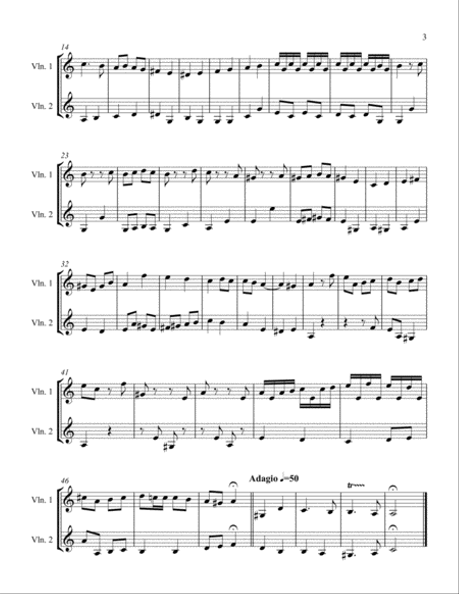 Concerto in A minor for Two Violins String Duet scores gallery preview page 3