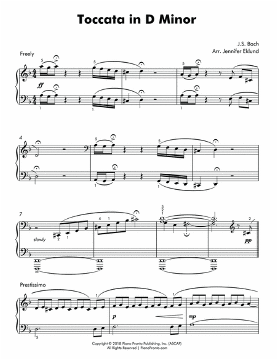 Toccata in D (Intermediate Piano) Piano Method scores gallery preview page 2