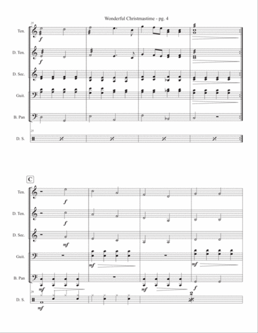 Wonderful Christmastime Wonderful Christmastime Percussion Ensemble scores gallery preview page 4
