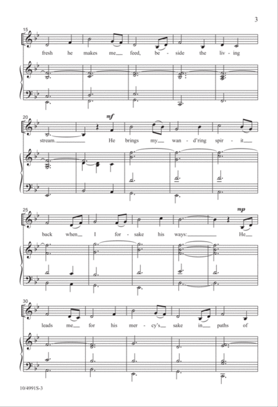 My Shepherd Will Supply My Need 3-Part scores gallery preview page 3