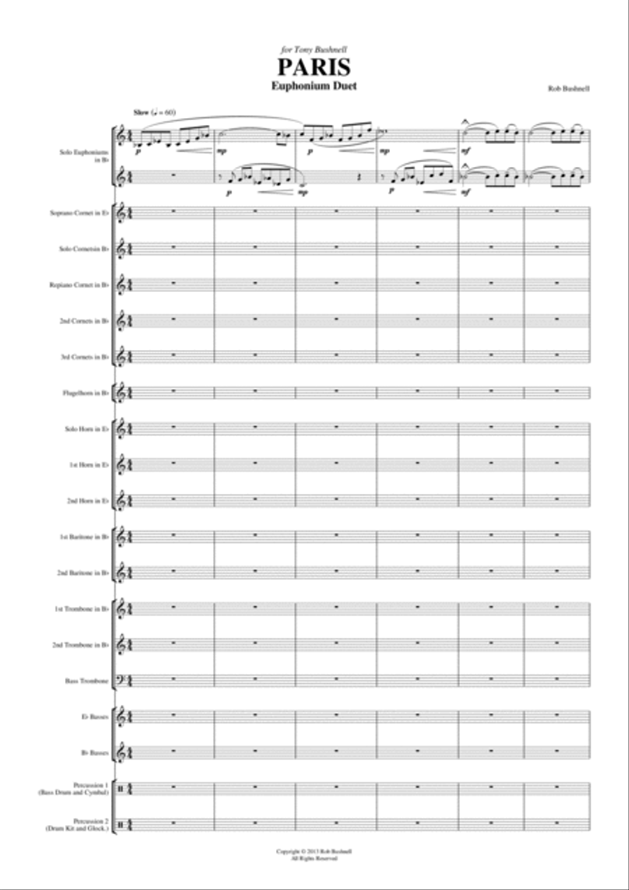 Paris (Rob Bushnell) - Euphonium Duet and Brass Band Brass Band scores gallery preview page 4