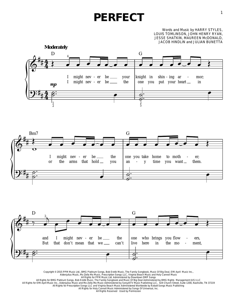 Perfect Easy Piano scores gallery preview page 1