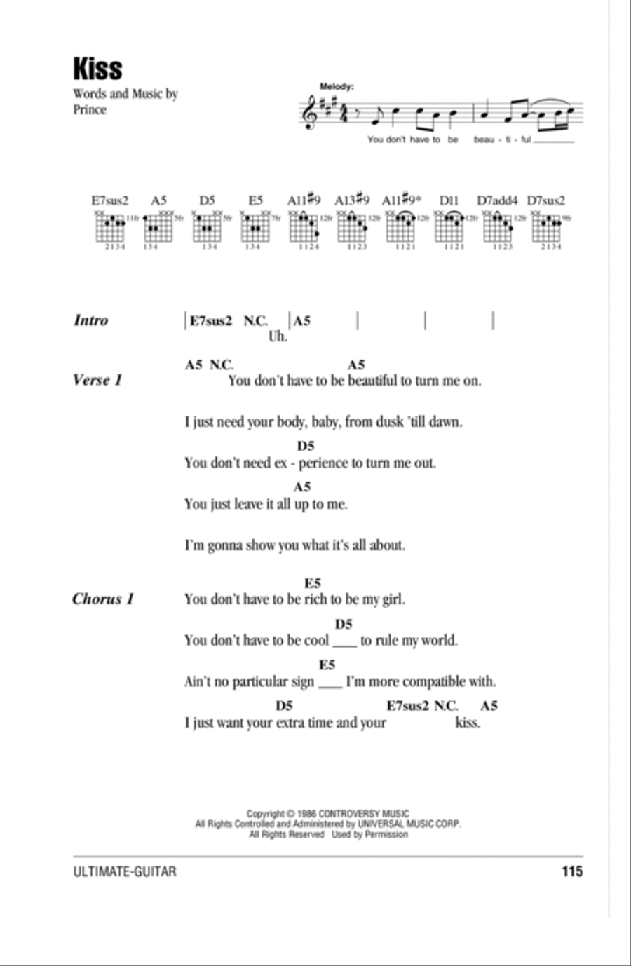 Kiss Acoustic Guitar scores gallery preview page 1