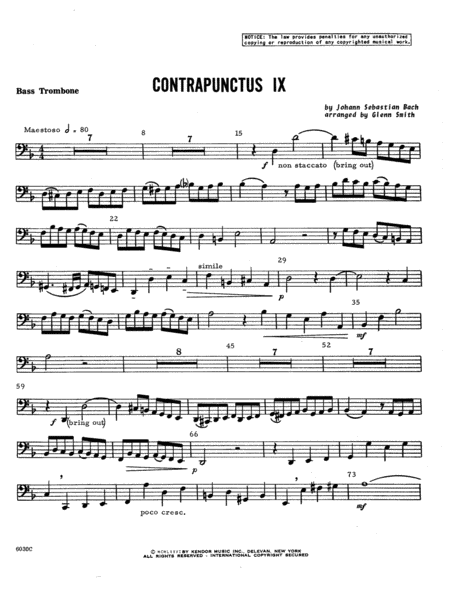 Contrapunctus IX - Bass Trombone