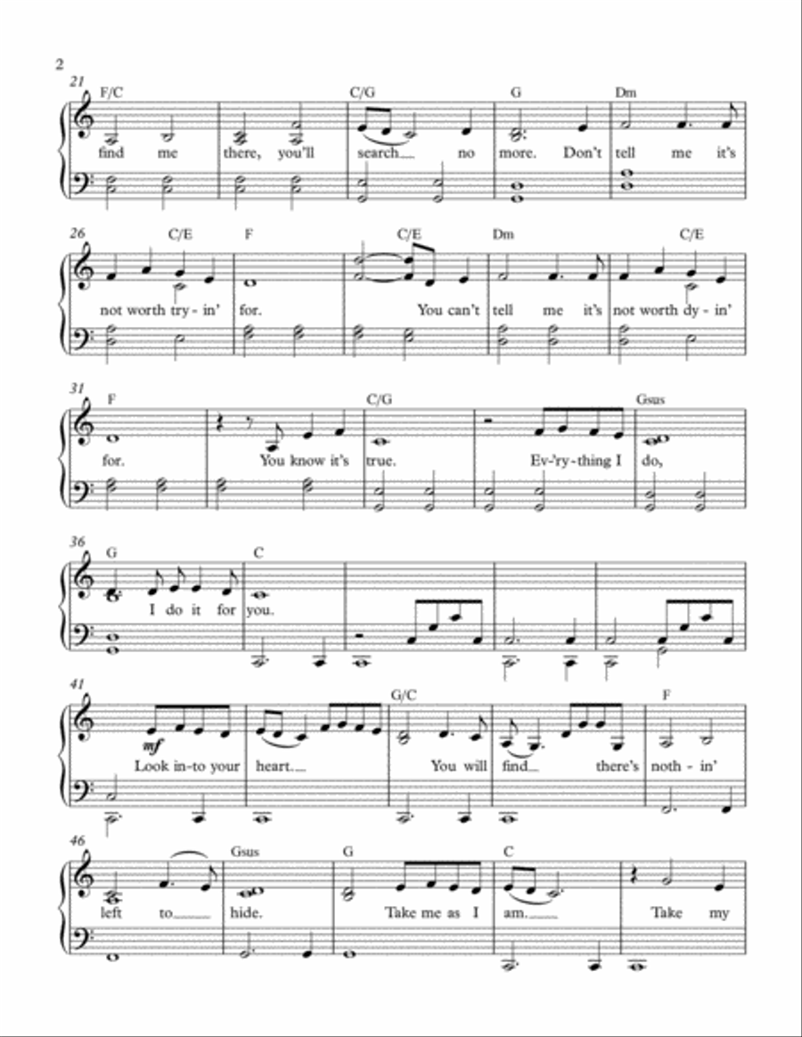 (Everything I Do) I Do It For You Voice scores gallery preview page 2