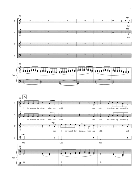 PRAYER OF SHANTIDEVA - piano/vocal score image number null