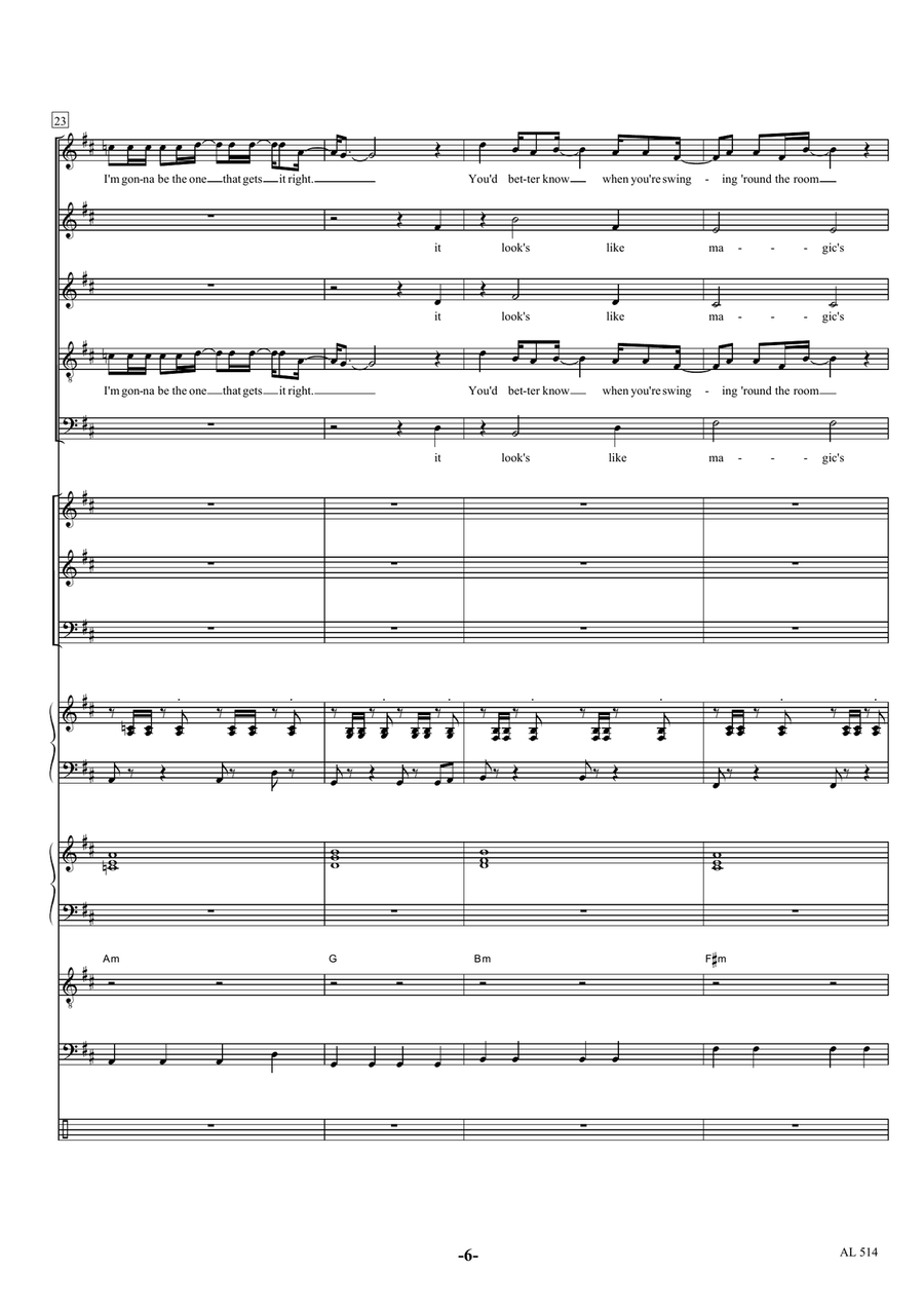 I Don't Feel Like Dancin' Divisi scores gallery preview page 6