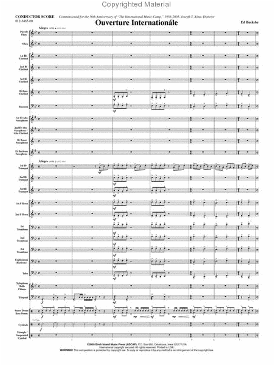Ouverture Internationale Ouverture Internationale Concert Band scores gallery preview page 2