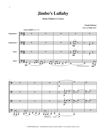 Jimbo’s Lullaby from "Children’s Corner" for Tuba Quartet