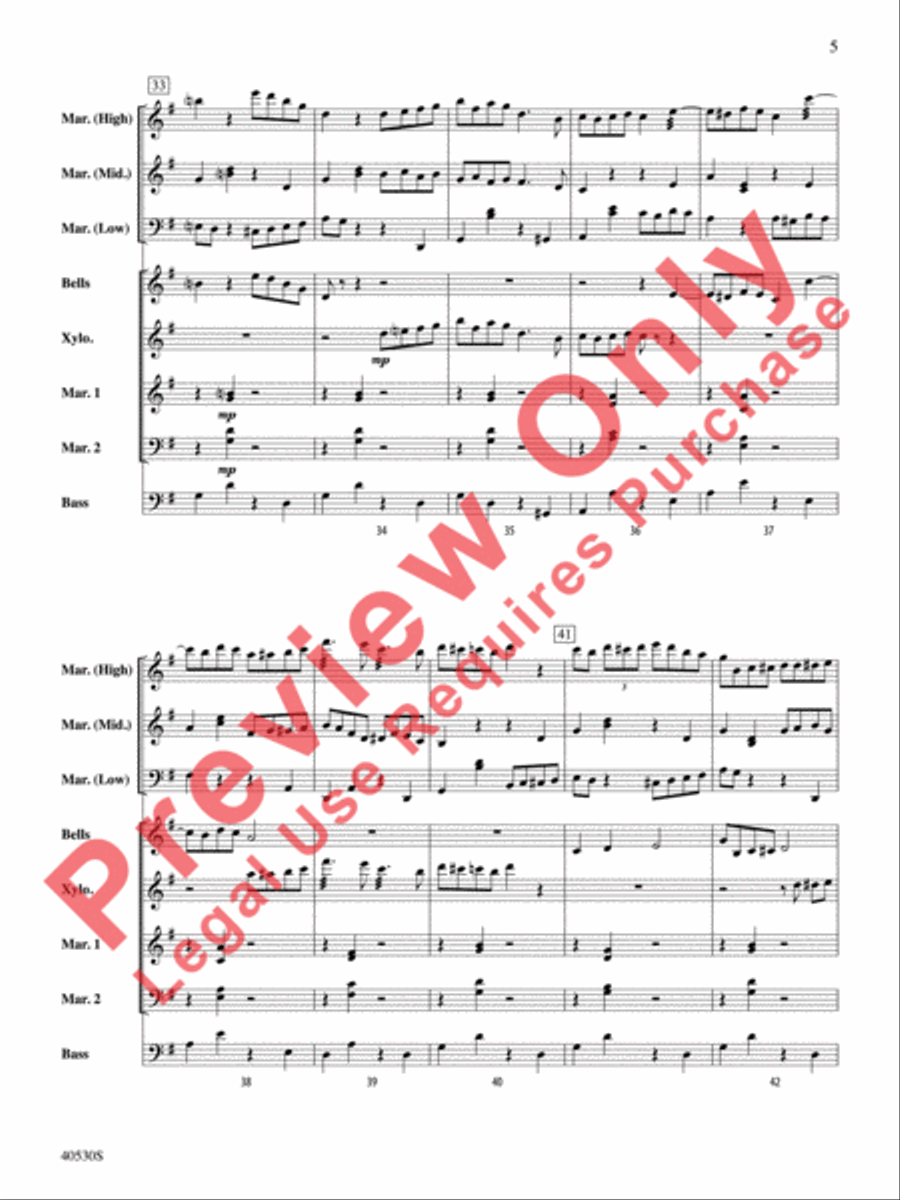 Por Una Cabeza Por Una Cabeza Percussion Ensemble scores gallery preview page 6