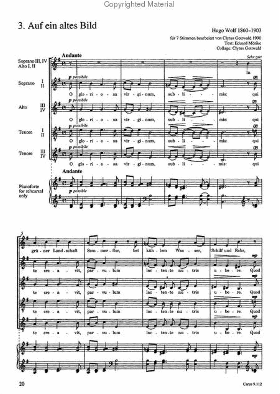 Vier Lieder (arr Gottwald) Choir scores gallery preview page 4