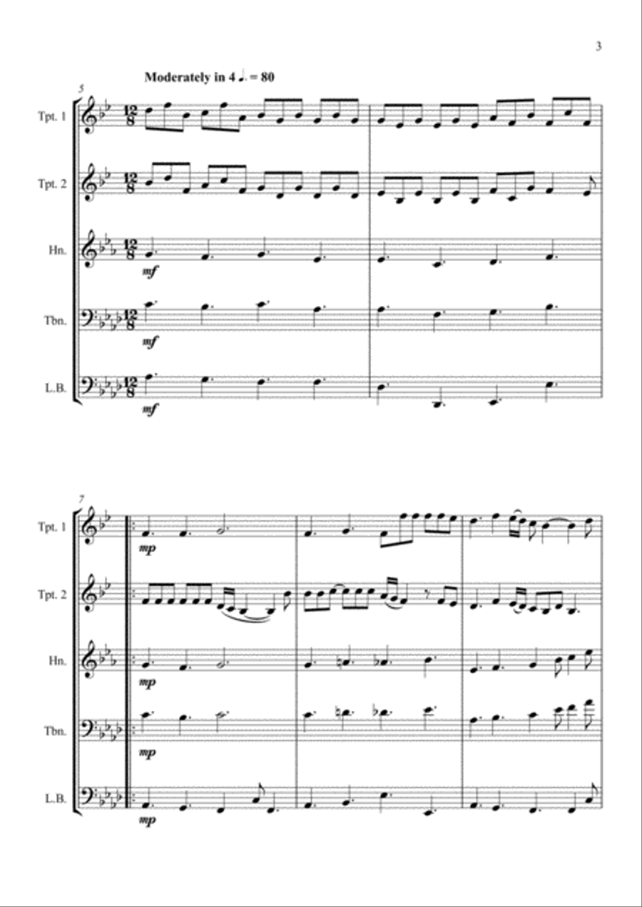 Somebody To Love Somebody To Love Brass Quartet scores gallery preview page 3