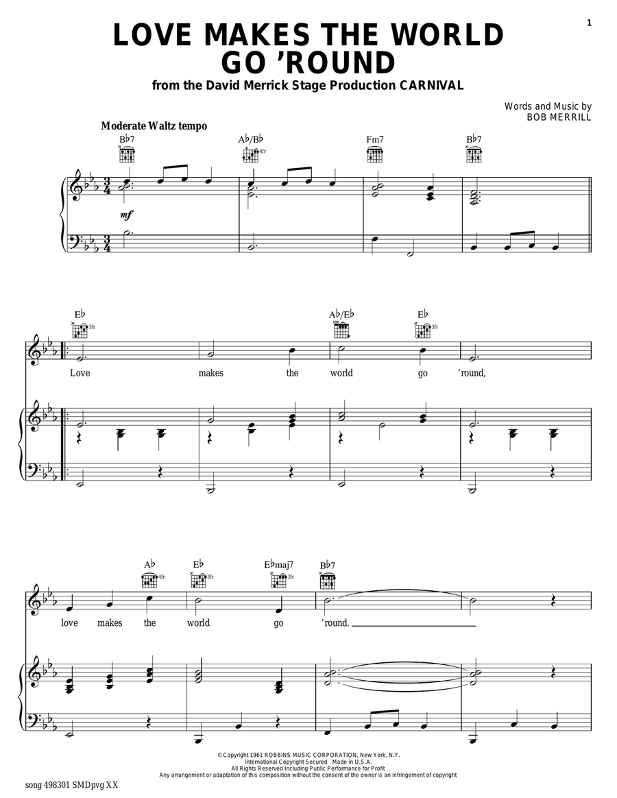 Love Makes The World Go 'round Guitar scores gallery preview page 1