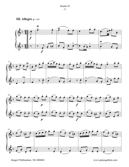Stamitz: Duet Op. 27 No. 4 for Oboe Duo image number null