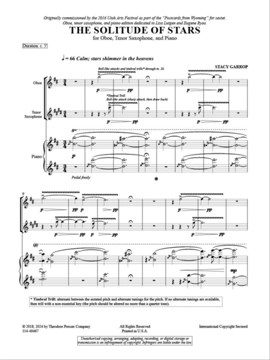 The Solitude of Stars The Solitude of Stars Chamber Music scores gallery preview page 2