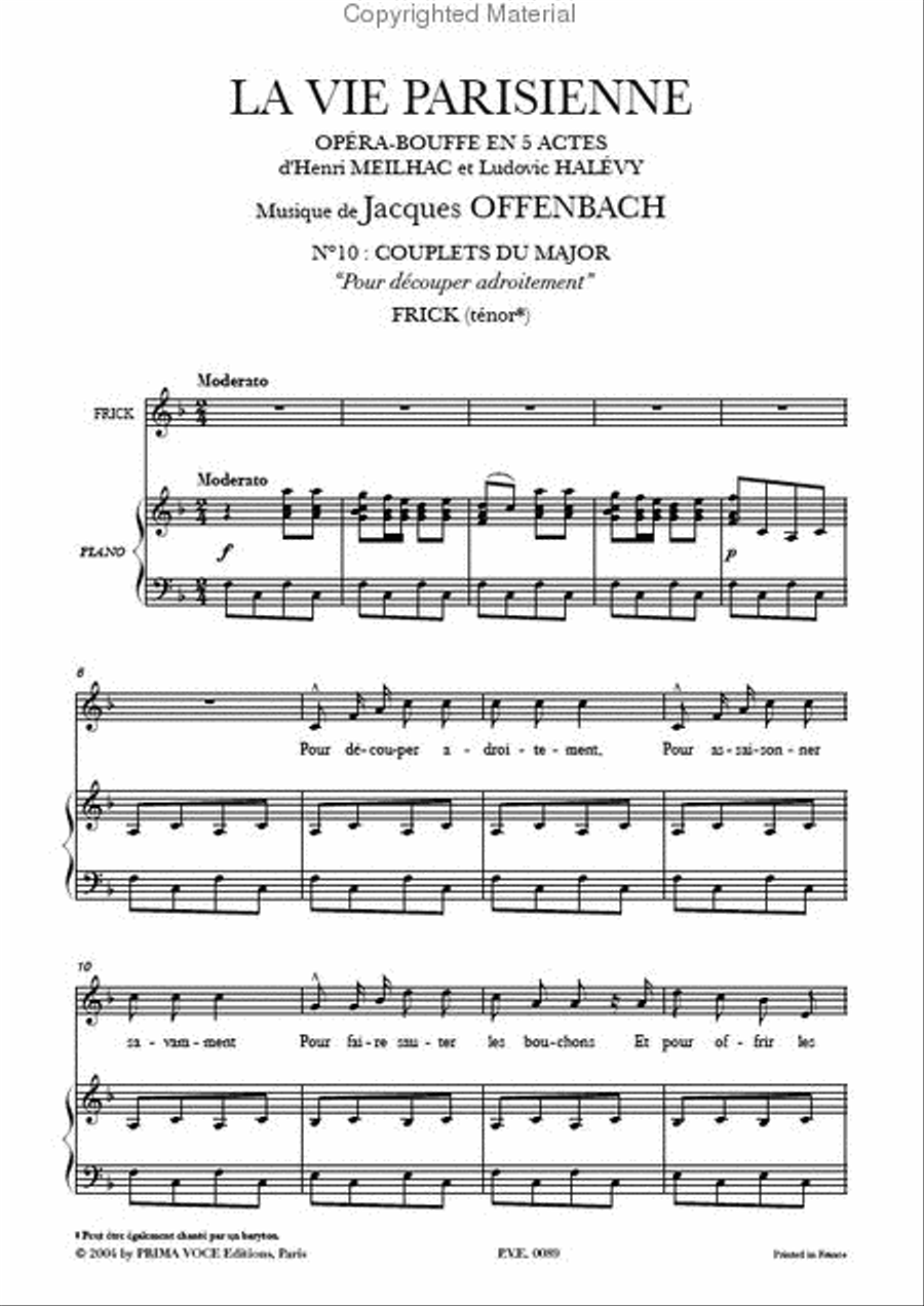 Pour decouper adroitement from La Vie Parisienne Tenor Voice scores gallery preview page 2