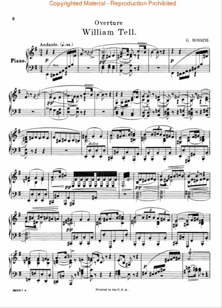 William Tell Overture Piano Solo scores gallery preview page 2