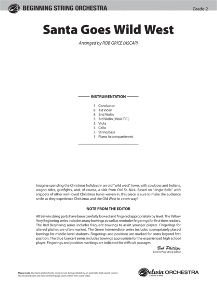 Santa Goes Wild West: Score String Orchestra scores gallery preview page 1