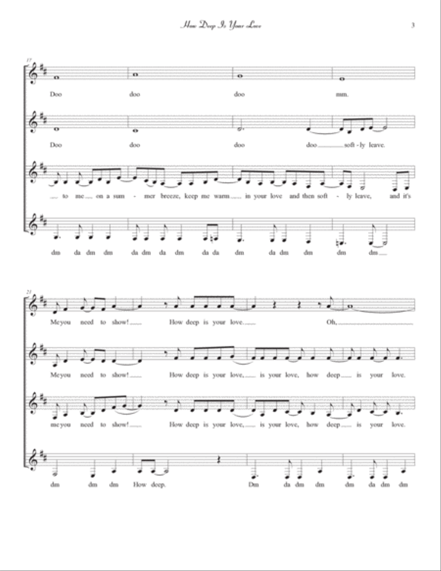 How Deep Is Your Love How Deep Is Your Love SSAA scores gallery preview page 3