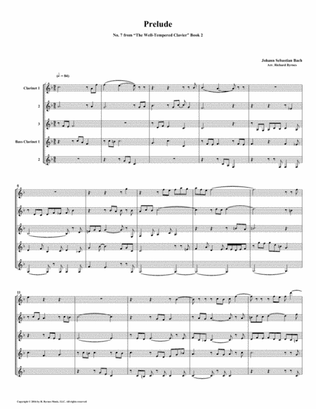 Prelude 07 from Well-Tempered Clavier, Book 2 (Clarinet Quintet)